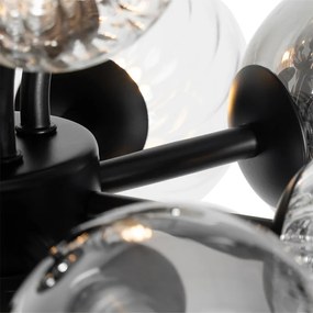Vloerlamp zwart met smoke en helder glas 8-lichts - Bonnie Art Deco G9 Binnenverlichting Lamp