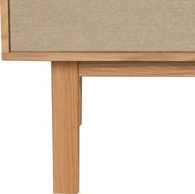 Eiken Wandkast Met Stoffen Deuren - 80x40x120cm.