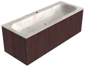 Mondiaz Kurve-dlux 120cm badmeubel ruby met 1 lade en wastafel big large midden 1 kraangat ostra