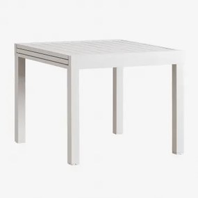 Starmi Uitschuifbare Aluminium Tuintafel 90-180x90 Cm Gardenia Wit - Sklum