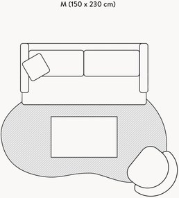 Handgetuft wollen vloerkleed Kadey in organische vorm