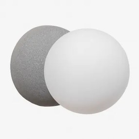 Wandlamp Van Keramiek Met Glazen Bol Bublik Antraciet Grijs - Sklum