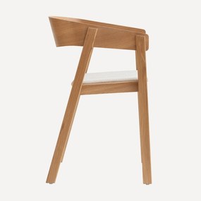 Eiken Eetkamerstoel Met Creme Stof