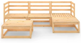 vidaXL 5-delige Loungeset massief grenenhout
