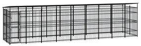 vidaXL Hondenkennel met dak 16,59 m² staal