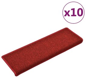 vidaXL Trapmatten 10 st 65x25 cm rood
