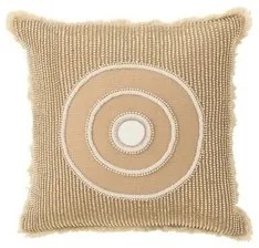 Kussens Beige J-line  COUSSIN CERCLE IBIZ CO BLA/BEI (49.5x49.5x4cm)