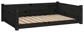 vidaXL Hondenmand 95,5x65,5x28 cm massief grenenhout zwart