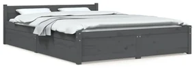 vidaXL Bedframe met lades grijs 120x200 cm