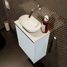 Mondiaz Fowy toiletmeubel 40cm clay met lichtgrijze waskom midden zonder kraangat