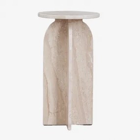 Set Van 2 Nachtkastjes Ø30 Cm In Graham Marmer Beige Marmer Dyna - Sklum
