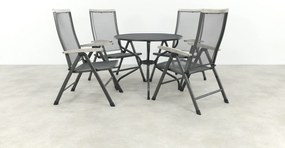 Balero ronde verstelbare bistroset strekmetaal Ø90 cm. - Antraciet