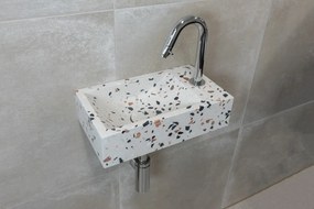 Saniclear Terrazzo fonteinset met gebogen kraan in chroom