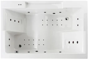 Lambini Designs Puglia bubbelbad 180x120cm elektronisch met 6+4+2 hydrojets en 12 aerojets zwart