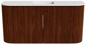 Mondiaz Joya 85cm toiletmeubel ronding links/rechts ruby met wastafel faye midden 1 kraangat talc