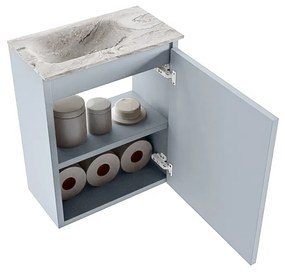 Mondiaz Ture DLux toiletmeubel 40cm clay met wastafel glace links zonder kraangat