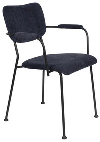 Zuiver Benson Design Stoel Met Armleuningen Donkerblauw