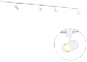 Modern 1-fase railsysteem met 4 Spot / Opbouwspot / Plafondspots wit - Jeana Modern GU10 Binnenverlichting Lamp
