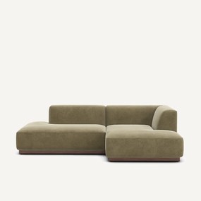 Rechte hoekbank in linnen fluweel, JACOPO