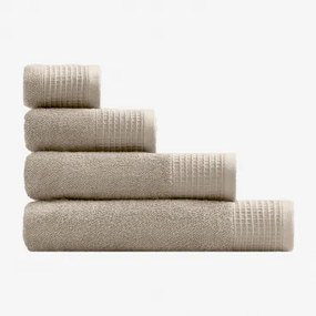 Badstof Katoenen Handdoek Met Claritone Rand Tapioca Beige & Toalla Baño (100 X 180 Cm) - Sklum