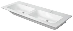 Duravit Me by starck dubbele wastafel 130x49cm zonder kraangat met overloop wit 02336130060