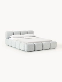 Gestoffeerd bed Tayla van bouclé met opbergruimte