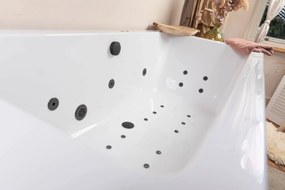 Lambini Designs Florence bubbelbad 160x90cm elektronisch rechts met 6+4+2 hydrojets en 12 aerojets zwart