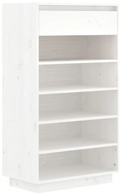 vidaXL Schoenenkast 60x34x105 cm massief grenenhout wit