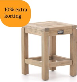 + 10% kassakorting | Bijzettafel tuin ROUGH | Vierkant | Tuintafel Teakhout | 35x35cm | Kees Smit Tuinmeubelen