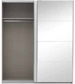 Goossens Basic Kledingkast Miami, 226 cm breed, 210 cm hoog, 1x spiegeldeur re en 1x schuifdeur li