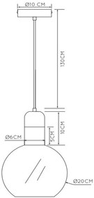 Lucide Julius hanglamp 20cm 1x E27 zwart