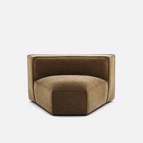 Open hoekelement voor modulaire bank, in vintage ribfluweel, SEVEN