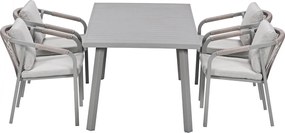 Garden Impressions Milou tuinset 5-delig - tuintafel 160x90 cm taupe