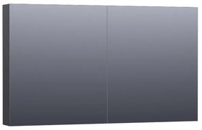 Saniclass Plain Spiegelkast - 120x70x15cm - 2 links/rechtsdraaiende spiegeldeuren - MFC - black wood SK-PL120BW