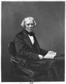 Kunstfotografie Portrait of Michael Faraday (1791-1867) engraved by D.J. Pound from a photograph (engraving), Mayall, John Jabez Edwin Paisley (1813-1901), (30 x 40 cm)