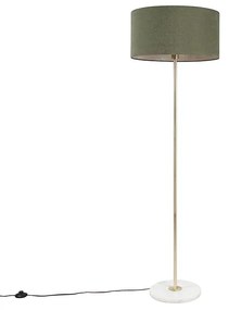 Vloerlamp messing met groene kap 50 cm - Kaso Modern E27 rond Binnenverlichting Lamp