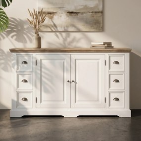 Landelijk Dressoir Wit 160 Cm - 160x50x90cm.