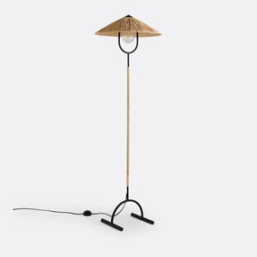 Staande lamp in ijzermetaal en raffia, Mr Tanguy