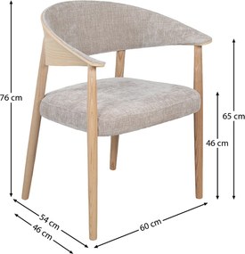 Eiken Eetkamerstoel Gebogen Hout