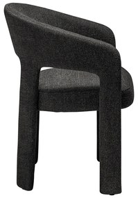 Dan-Form Splendor Gestoffeerde Eetkamerstoel Zwart Boucle