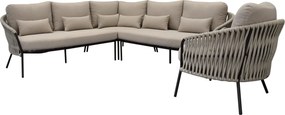 Sarenza hoek loungeset 4 delige zand rope terre frame