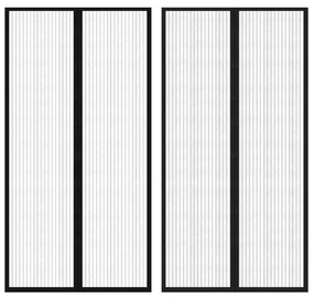 vidaXL Insectendeurgordijnen 2 st magnetisch 210x100 cm zwart
