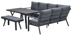 Garden Impressions Senja lounge dining set 4-delig rechts - mystic grijs