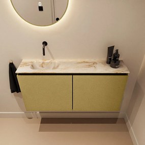 Mondiaz Ture DLux toiletmeubel 100cm oro met wastafel frappe links zonder kraangat