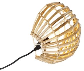 Landelijke wandlamp bamboe half rond - Canna