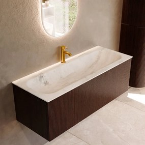 Mondiaz Kurve-dlux 120cm badmeubel ruby met 1 lade en wastafel big large midden 1 kraangat opalo