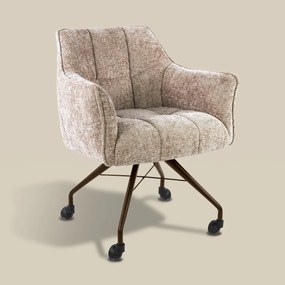 Raster Armstoel Met Wieltjes Beige