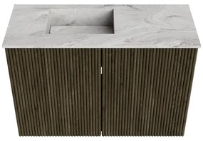 Mondiaz Joya DLux 60cm toiletmeubel shadow met wastafel faye links 1 kraangat glace