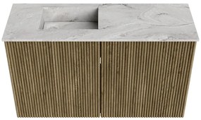 Mondiaz Joya DLux 70cm toiletmeubel dusk met wastafel faye links 1 kraangat glace