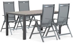 Tuinset 4 personen 155 cm Aluminium/textileen Grijs Hartman Aruba/Young